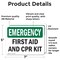 Signmission First Aid And CPR Kit, 7 in W x Rectangle, Vinyl Decal OS-2PACK-EM-D-57-L-10366 - alternate 4